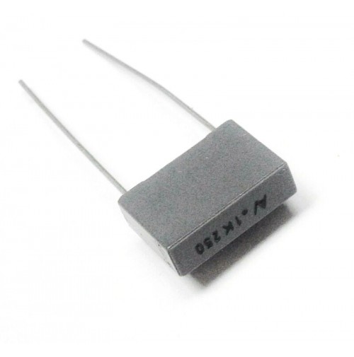 100nF (0.1uF) 250Vdc / 160Vac K Condensatore Poliestere 4x13x9mm passo 10mm