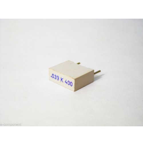 39nF 400V K Condensatore Poliestere 5x13x11mm passo 10mm