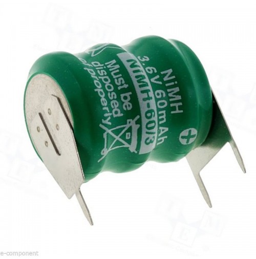 Backup Battery 3.6V NI-MH 60mA with terminals