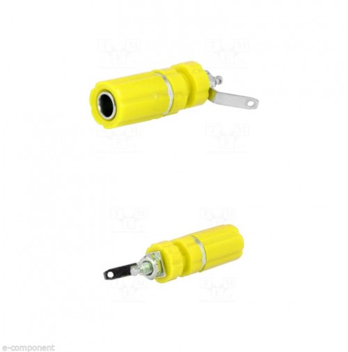 Boccola da da pannello 24 Amp. colore Giallo 4mm