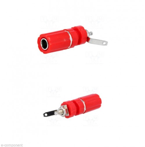 Boccola da da pannello 24 Amp. colore Rosso 4mm