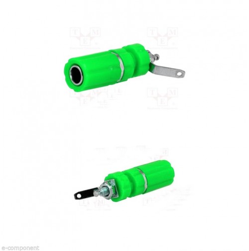 Boccola da da pannello 24 Amp. colore Verde 4mm