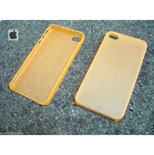 COVER CUSTODIA PER APPLE IPHONE 4 4S COLORE ARANCIO TRASPARENTE