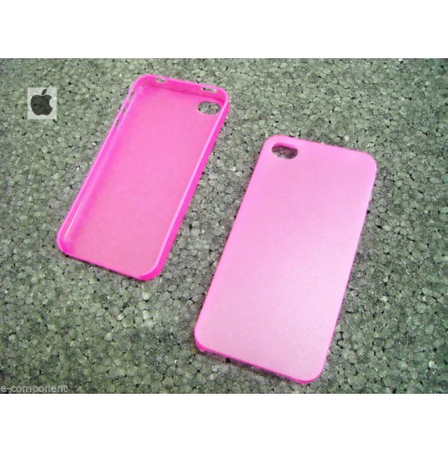 COVER CUSTODIA PER APPLE IPHONE 4 4S COLORE ROSA/ROSE/PINK TRASPARENTE