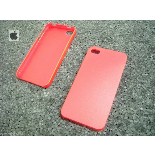 COVER CUSTODIA PER APPLE IPHONE 4 4S COLORE ROSSO TRASPARENTE