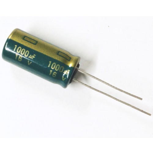 Condensatore Elettrolitico 1000uF 16V 105°C Radiale 10x20mm KEMET