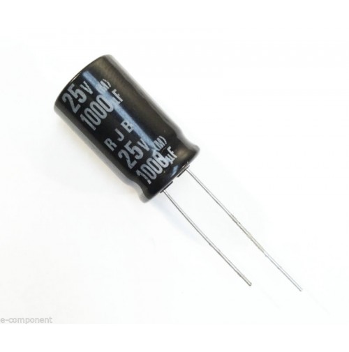 Condensatore Elettrolitico 1000uF 25V 105°C Radiale 13x22mm RJB ELNA