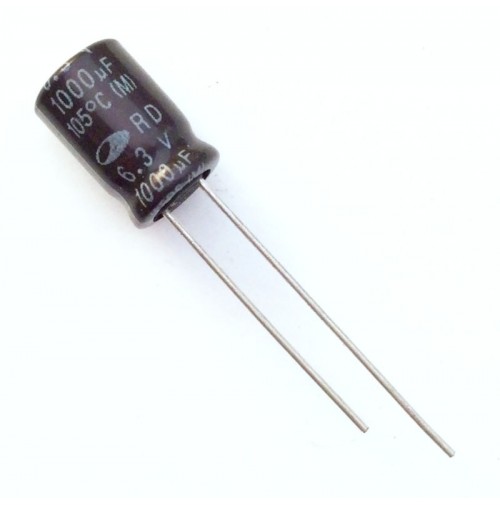 Condensatore Elettrolitico 1000uF 6,3V 105°C Radiale 8x12mm RD SAMWHA