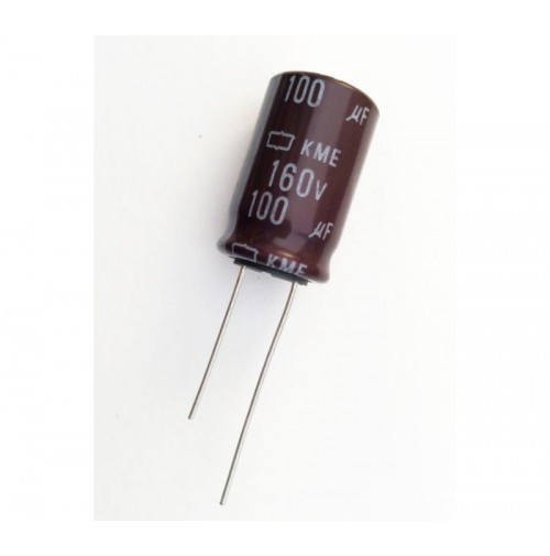 Condensatore Elettrolitico 100uF 160V 105°C Radiale 16x26mm KME Nichicon