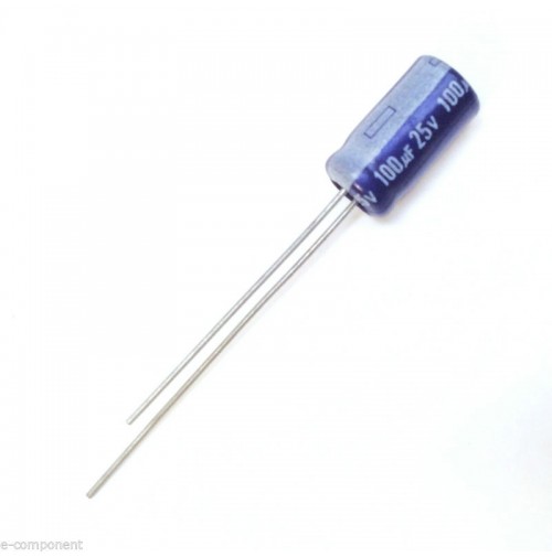 Condensatore Elettrolitico 100uF 25V 85°C Radiale 6x11mm TEAPO (2 Pezzi)