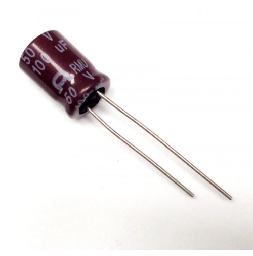Condensatore Elettrolitico 100uF 50V 105°C Radiale 8x13mm RM (2 pezzi)
