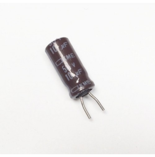 Condensatore Elettrolitico 10uF 50V 85°C Radiale 5x11mm KME (2 pezzi)