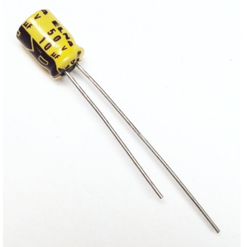 Condensatore Elettrolitico 10uF 50V 85°C Radiale 5x8mm ELNA (2 pezzi)