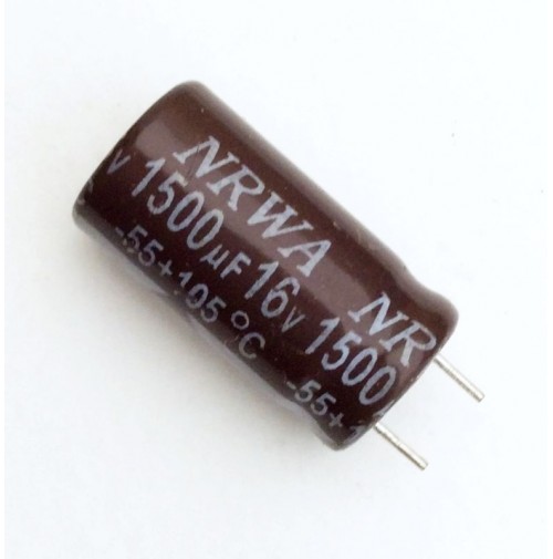 Condensatore Elettrolitico 1500uF 16V -55/105°C Radiale Ø10x22mm AV