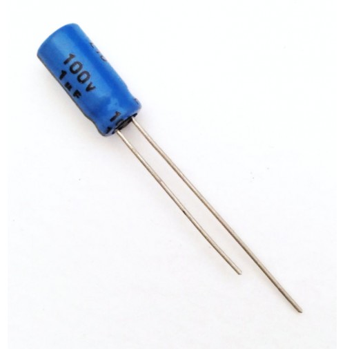 Condensatore Elettrolitico 1uF 100V 85°C Radiale 5x11mm JH (2 pezzi)