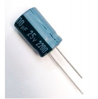 Condensatore Elettrolitico 2200uF 25V +105°C Radiale