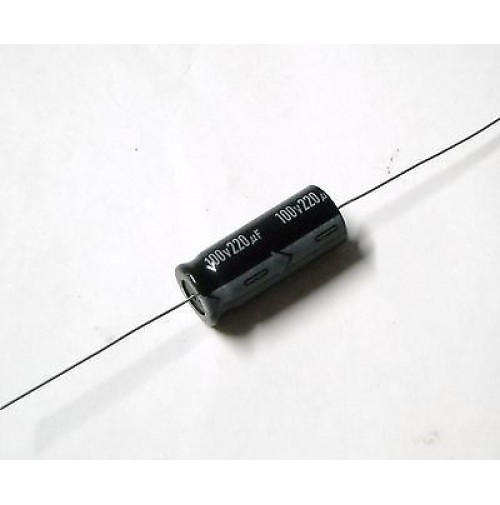 Condensatore Elettrolitico 220uF 100V +85°C Assiale 32x13mm