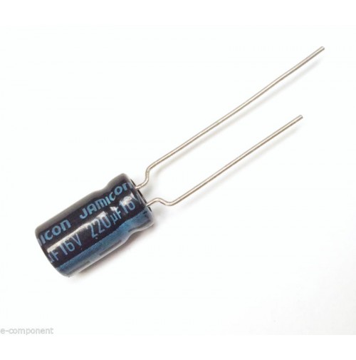 Condensatore Elettrolitico 220uF 16V 105°C Radiale 6,5x12mm JAMICON (3 Pezzi)