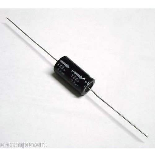 Condensatore Elettrolitico 22uF 100V -40/+85°C Assiale 21x10mm