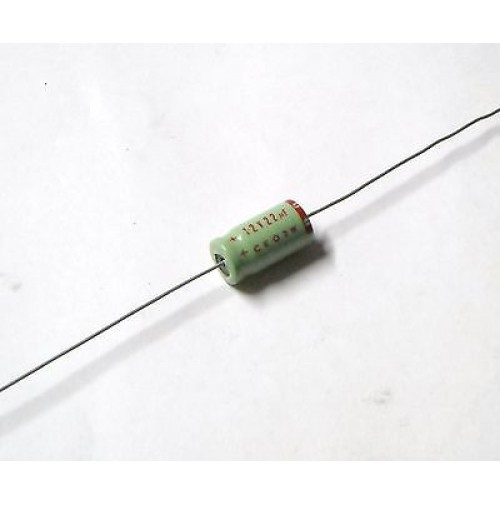 Condensatore Elettrolitico 22uF 12V +85°C Assiale 12x9mm (2 pezzi)