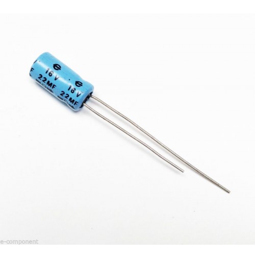 Condensatore Elettrolitico 22uF 16V 85°C Radiale 6x13mm (2 Pezzi)
