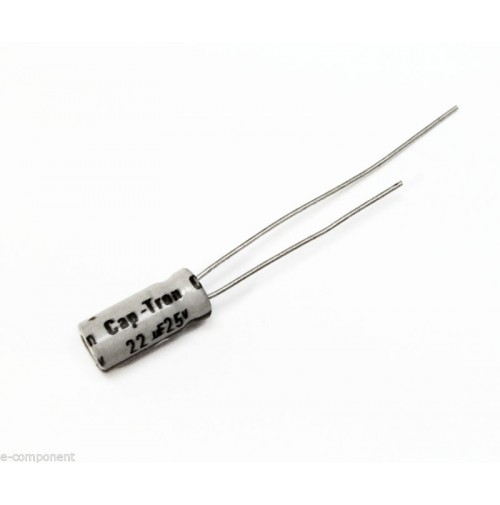 Condensatore Elettrolitico 22uF 25V 85°C Radiale 5x11mm Cap-Tron (5 Pezzi)