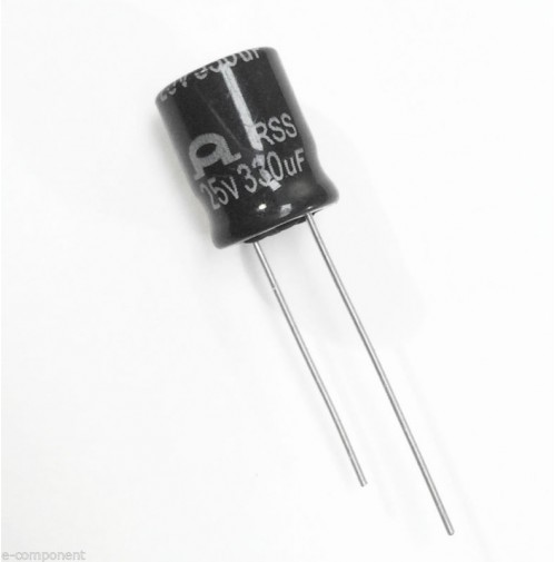 Condensatore Elettrolitico 330uF 25V 105°C Radiale 8x13mm RSS (2 Pezzi)