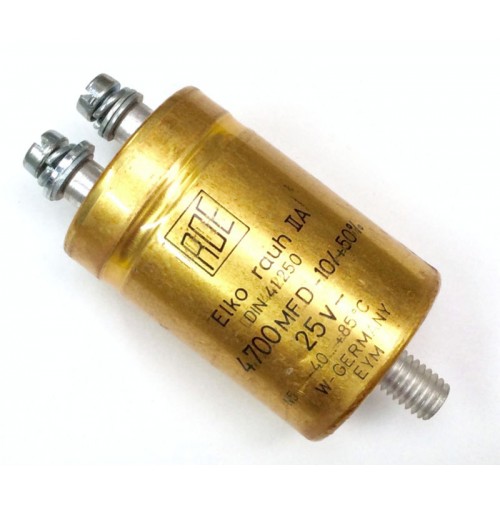 Condensatore Elettrolitico 4700uF (0,0047 Farad) 25V +85°C a Vite RDE