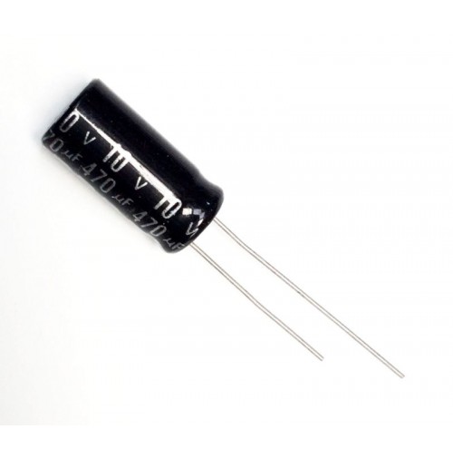 Condensatore Elettrolitico 470uF 10V -40/+85°C Radiale Ø10x21mm (2 pezzi)