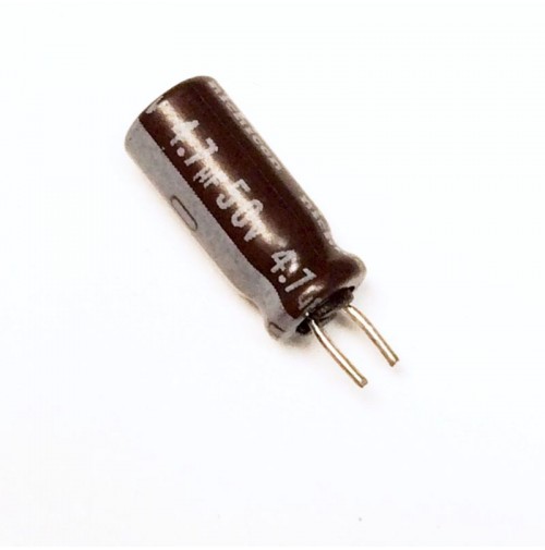 Condensatore Elettrolitico 4,7uF 50V 85°C Radiale 5x11mm Nichicon (3 pezzi)