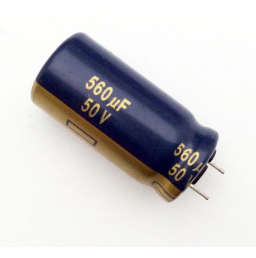 Condensatore Elettrolitico 560uF 50V 105°C Radiale Ø13x26mm M