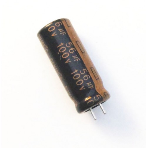 Condensatore Elettrolitico 56uF 100V 105°C Radiale 8x21mm AV