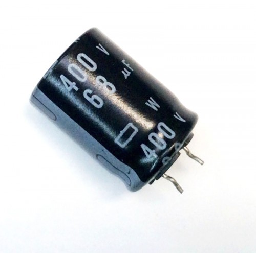 Condensatore Elettrolitico 68uF 400V -25/+105°C 19x26mm