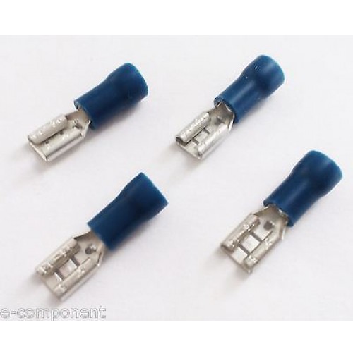 Connettore Azzurro Faston Femmina 4,8mm per cavo 1,5÷2,5mmq (4 Pezzi)