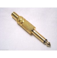 Connettore Jack 6,3mm mono in contenitore metallico dorato