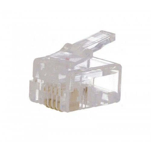 Connettore RJ11 Spina 4 pin 6p4c a crimpare per cavo piatto awg24-26