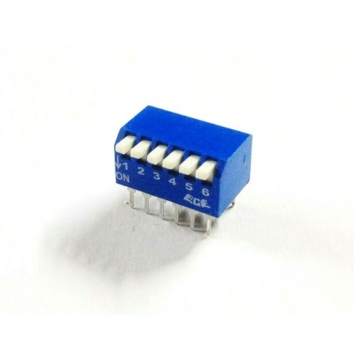 Interruttore dip switch ECE, ON/OFF 0.05A / 30VDC 6 vie 6+6 terminali stagnati