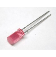 Led Rosa/Pink Cilindrico flat front 5mm (2 pezzi)