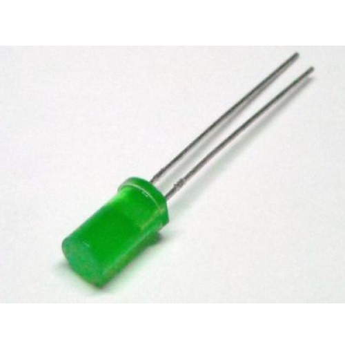 Led Verde Cilindrico flat front 5mm (4 pezzi)