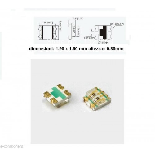 Led smd Bicolore Rosso-Verde 