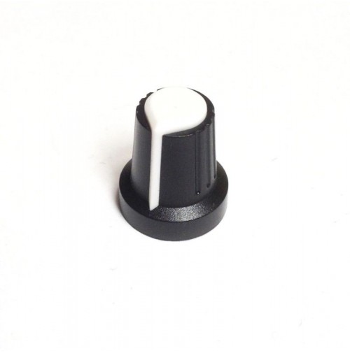 MANOPOLA PER POTENZIOMETRO ASSE 6mm a innesto zigrinato colore Nero mod.KCH1B