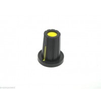 MANOPOLA PER POTENZIOMETRO ASSE 6mm innesto a "D" colore giallo/nero MNA-4C