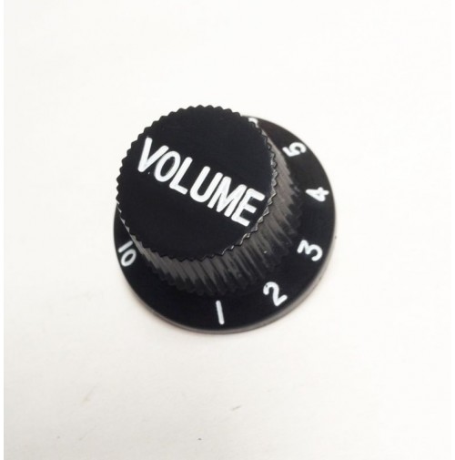 Manopola per potenziometro (VOLUME) CON SCALA 1-10 Tipo  FENDER Zigrinata Nera