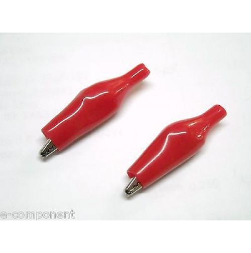 Morsetto coccodrillo a pinza Colore Rosso Lunghezza 27mm - 2 pezzi