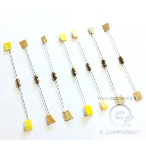 RESISTENZE 1R - 10R - 100R - 1K - 10K - 100K - 1M da 1/4W 5% totale 7 pezzi