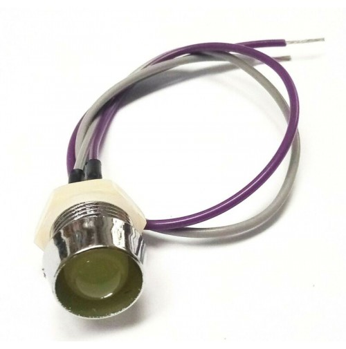 SPIA LUMINOSA LED GIALLO 24VDC DIAMETRO FORO: 13,5 mm DA PANNELLO