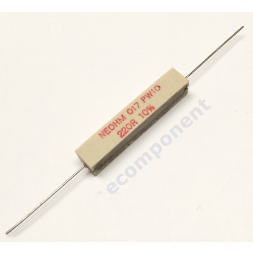 RESISTENZA A FILO NEOHM 017 220 OHM 10W 10% 9X10X50mm.