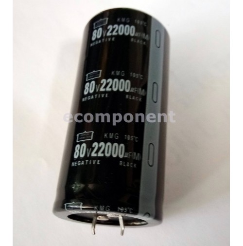 Condensatore Elettrolitico 22000uF 80V 105°C snap-in Radiale 40x82mm CHEMI-CON