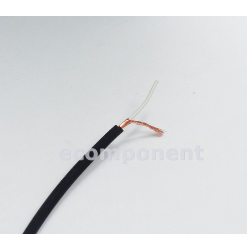 Cavo Monofonico schermato 1x0,25 sez. 3mm spiralato colore nero (1 Metro)