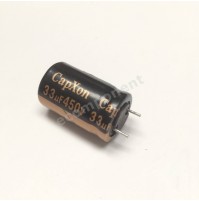 Condensatore Elettrolitico 33uF 450V 105°C FL Radiale 16x22mm CapXon